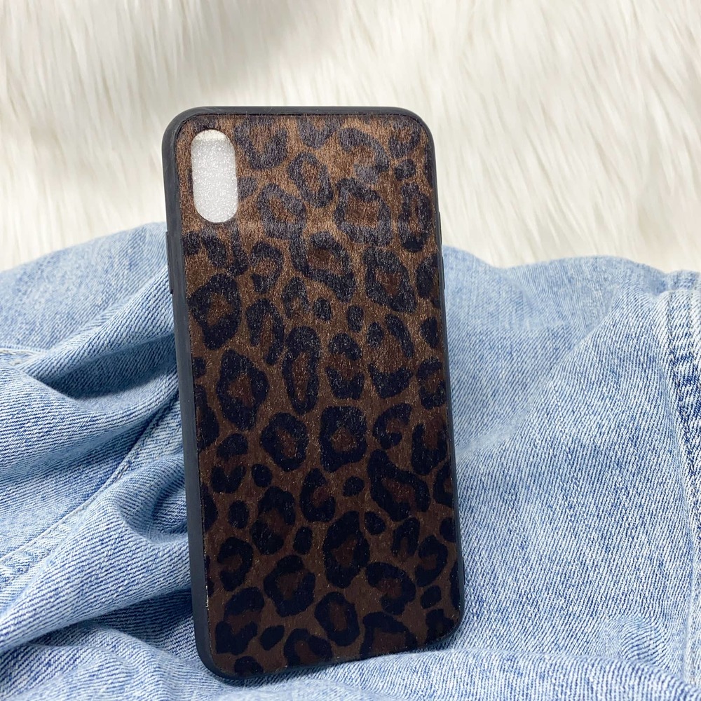 iPhone 7/8 Case Brown Black Leopard Print Cover NEW